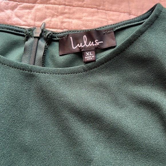 Lulu’s Women’s Green Longsleeve Ruffle Dress Size XL in Green - Picture 4 of 6